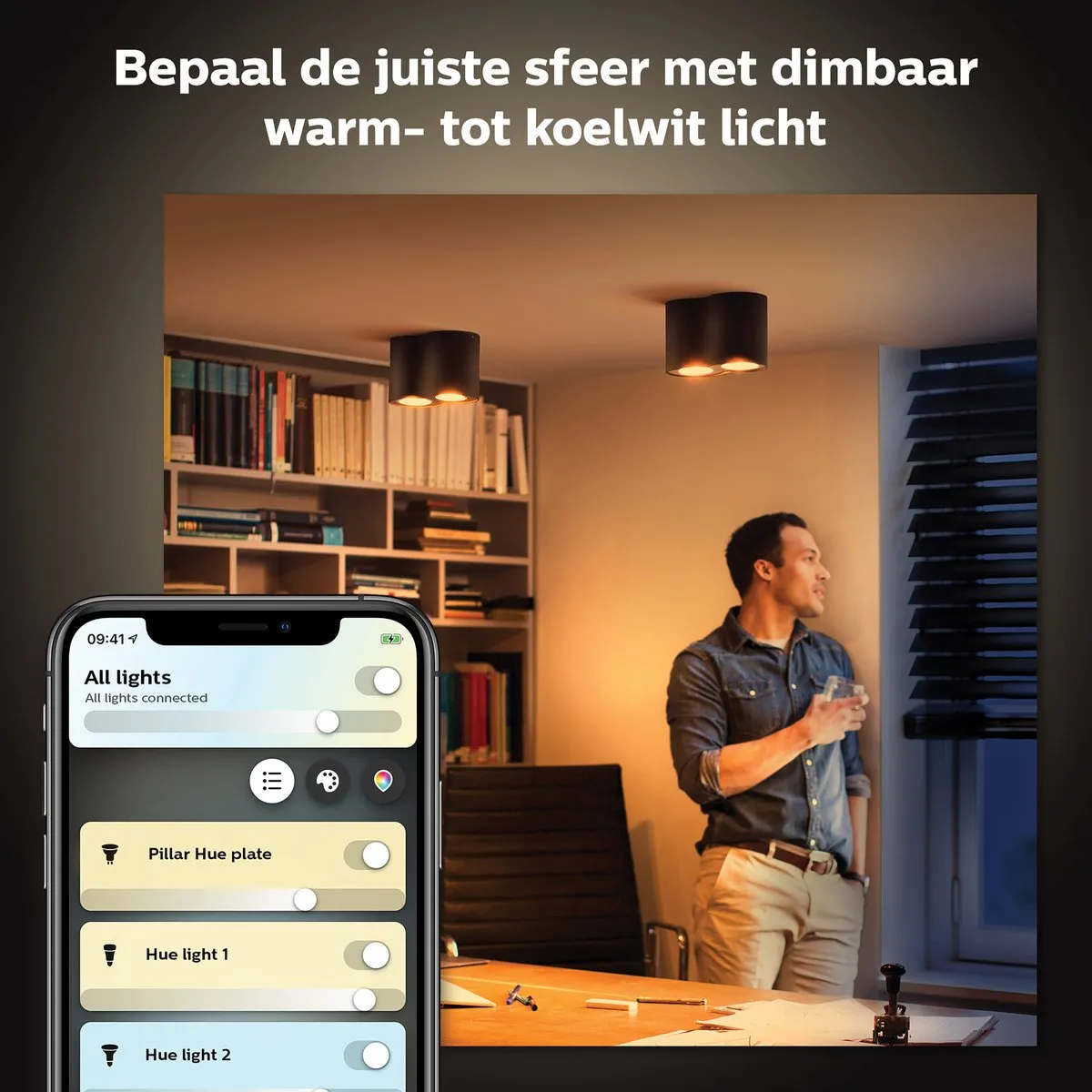 Philips Hue Pillar Opbouwspot 2x GU10 - 2 Spots - Zwart