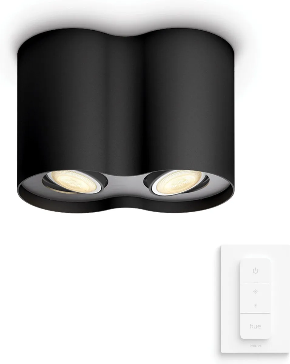 Philips Hue Pillar Opbouwspot 2x GU10 - 2 Spots - Zwart