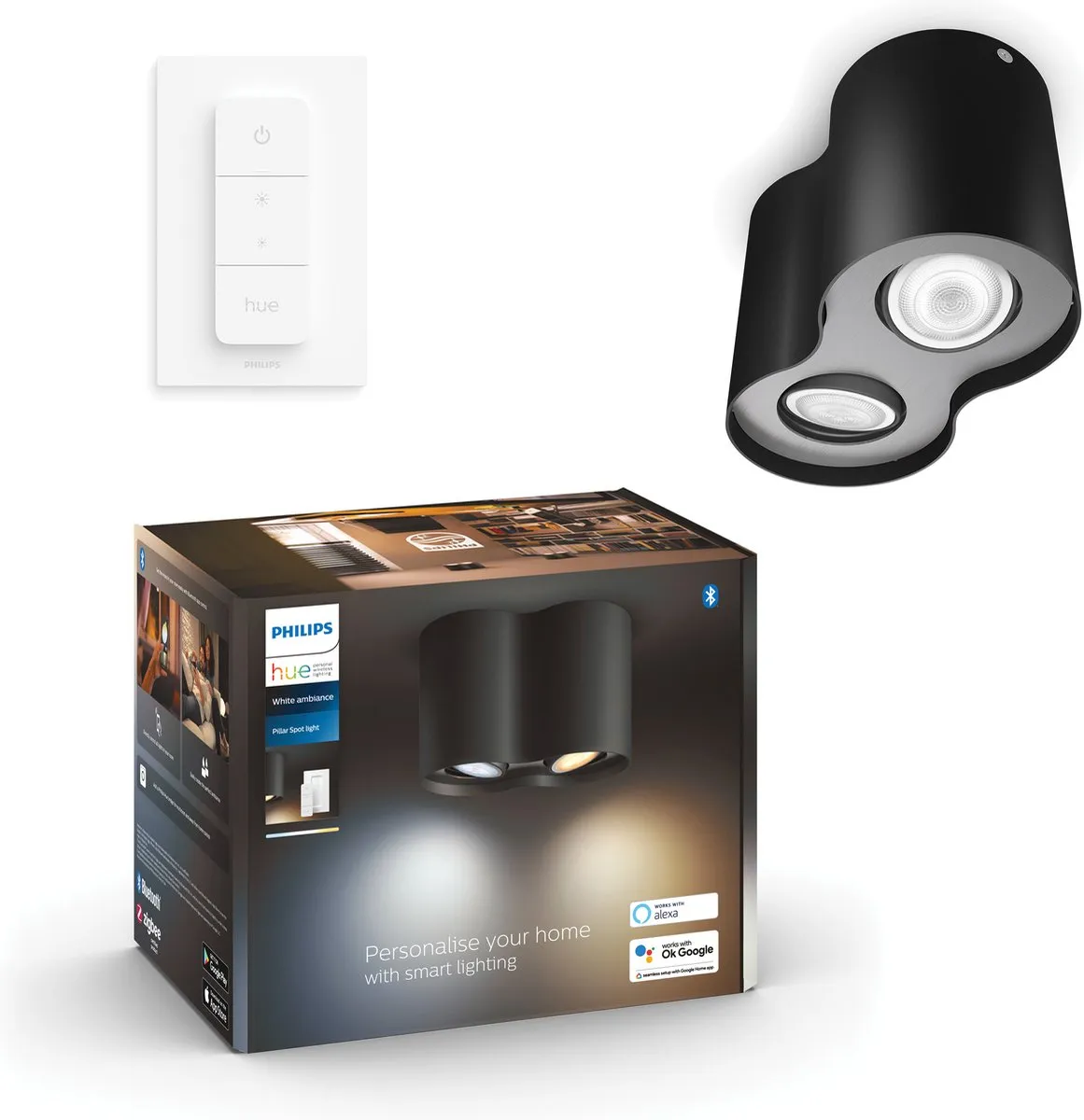 Philips Hue Pillar Opbouwspot 2x GU10