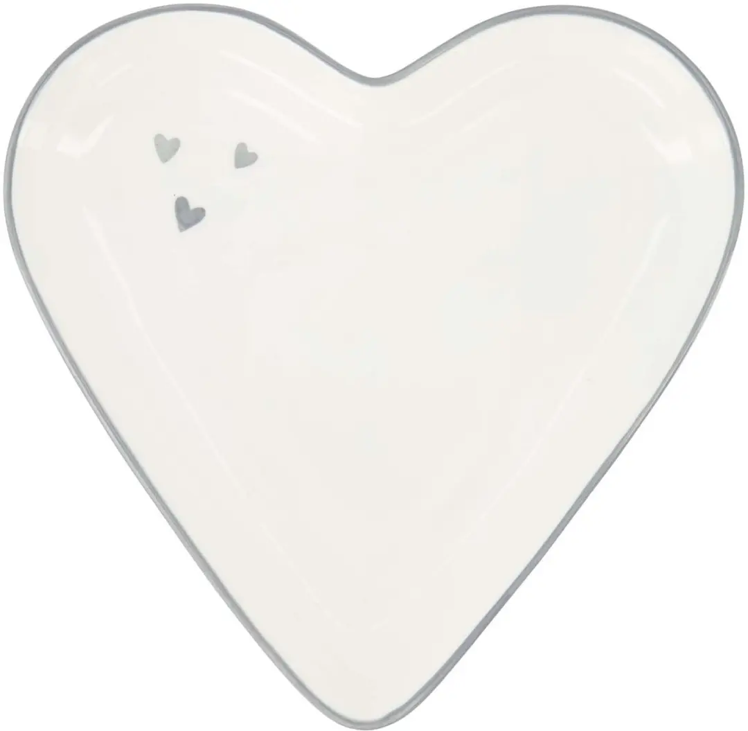 Zusss Heart-Shaped Servieschaal Keramiek - Wit/Ash Blauw