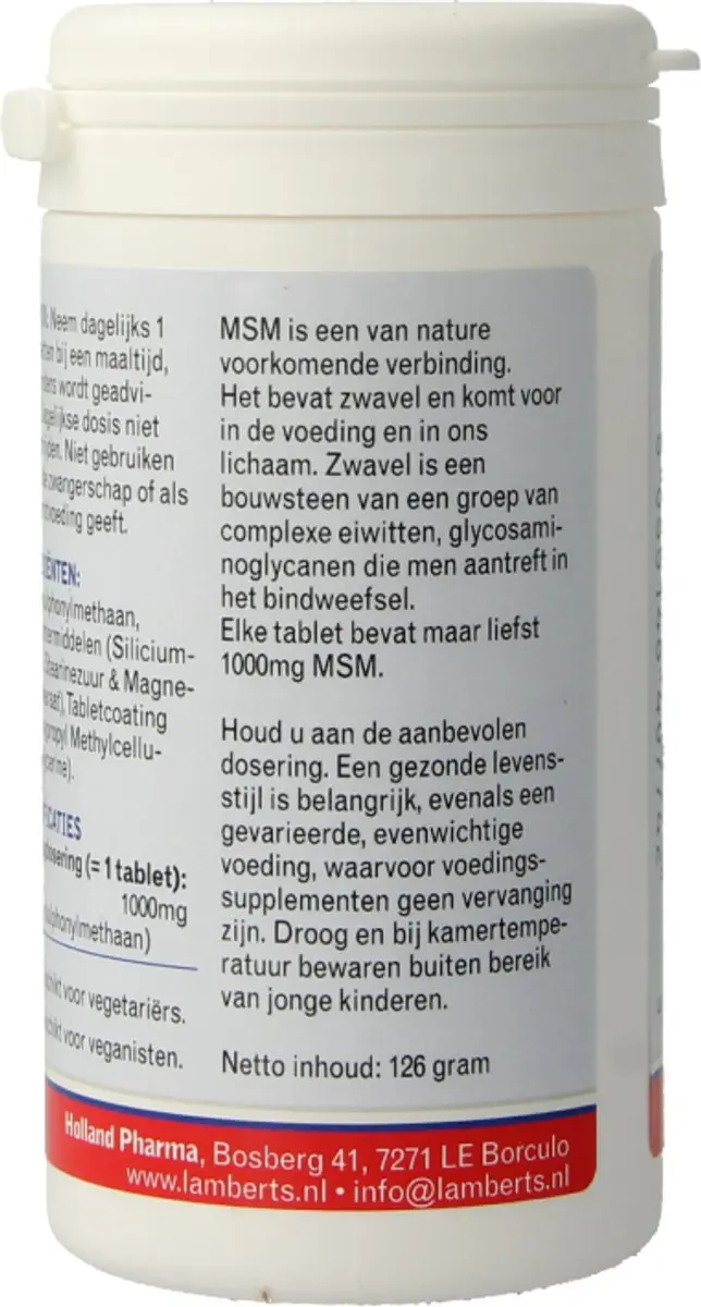 Lamberts MSM 1000 mg - 120 tabletten