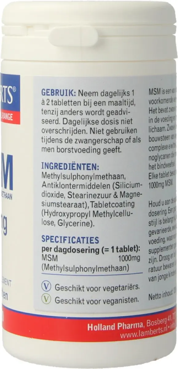 Lamberts MSM 1000 mg - 120 tabletten