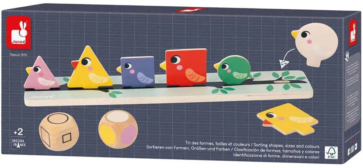Janod Vogels Sorteren - 72 Stuks - Meerkleurig