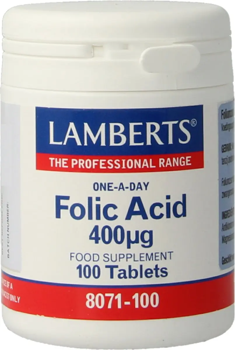 Lamberts Foliumzuur 400mcg Tabletten - 100 Stuks