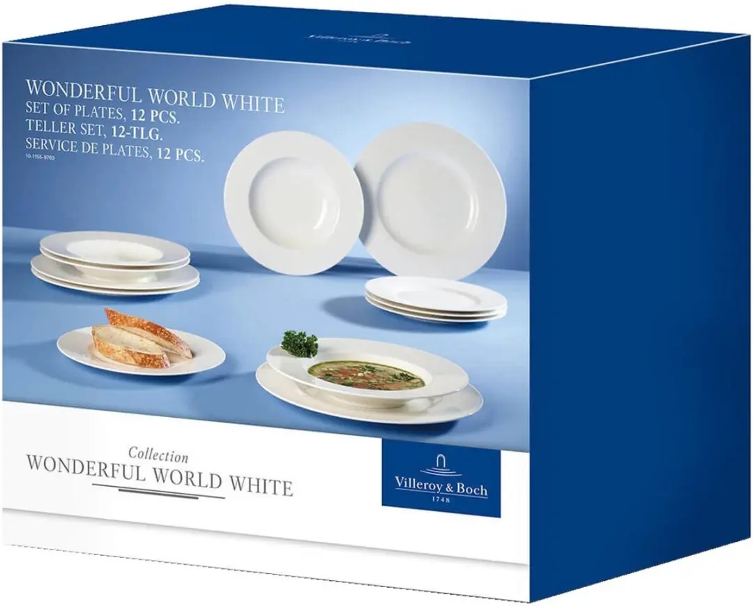 Villeroy & Boch Wonderful World Teller-Set 12-delig - Wit/Gekleurd
