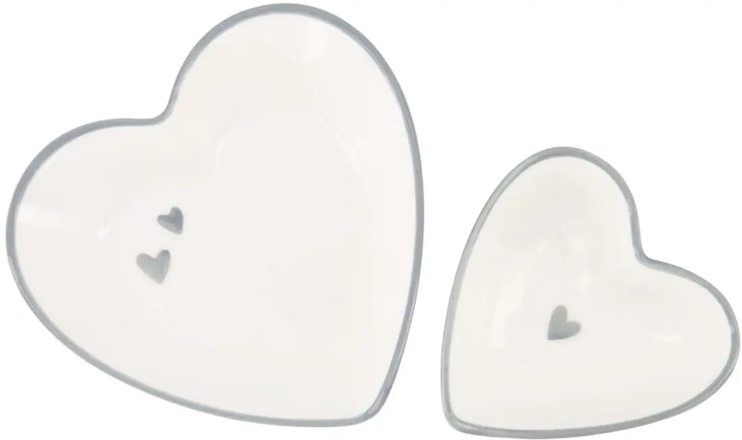 Zusss Hartvormige Bowls - 2 Stuks - Wit/Ash Blauw