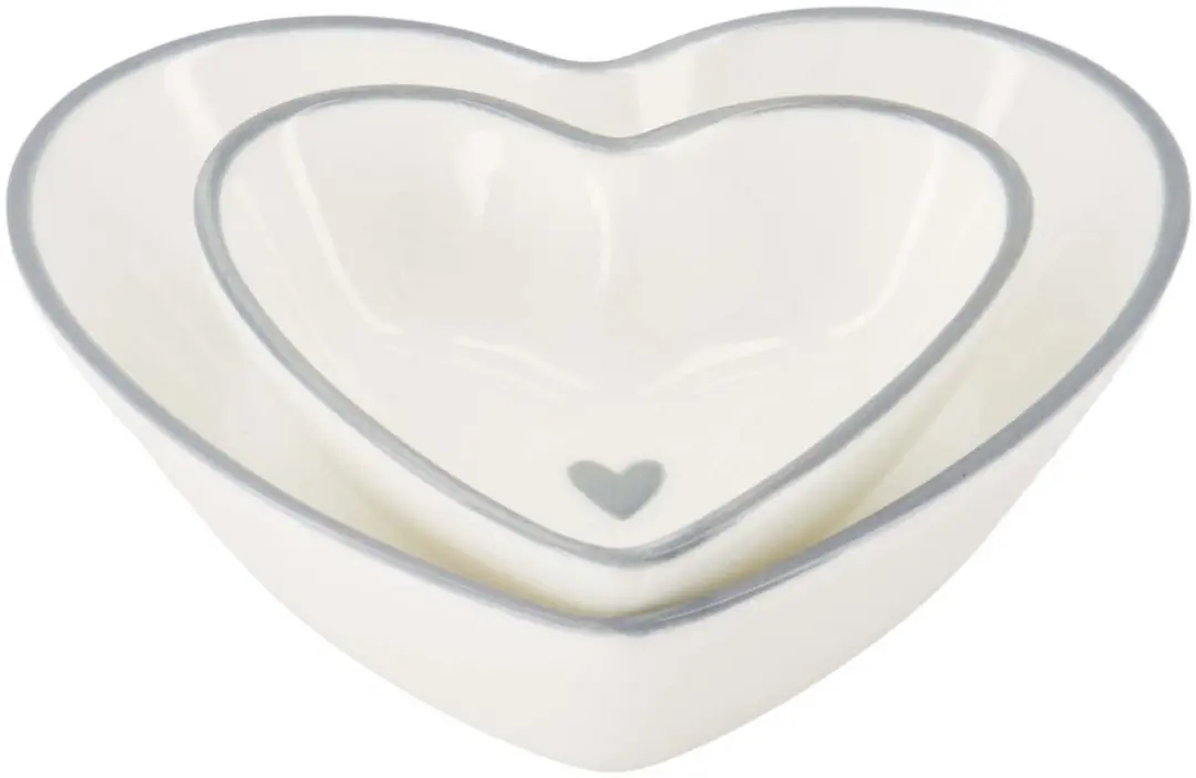 Zusss Hartvormige Bowls - 2 Stuks - Wit/Ash Blauw
