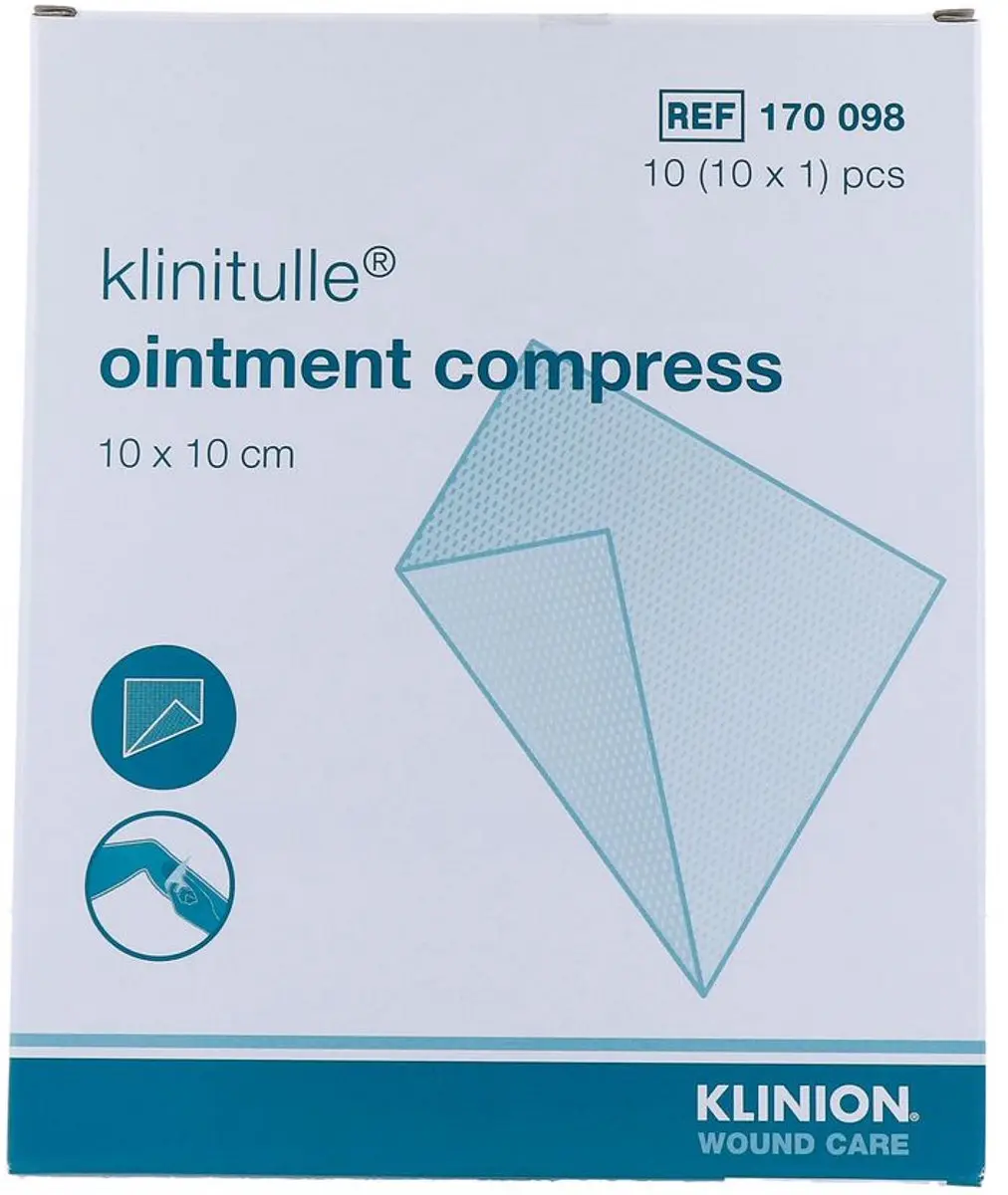 Klinion Klinitulle Paraffine Zalf Kompressen 10x10cm - 10 Stuks