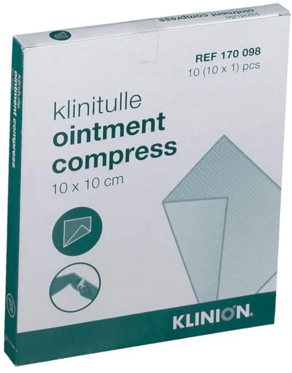 Klinion Klinitulle Paraffine Zalf Kompressen 10x10cm - 10 Stuks
