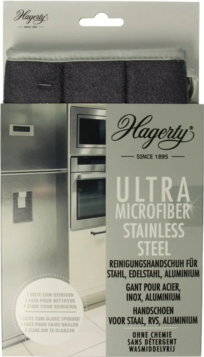 Hagerty Microfiber Handschoenen Antraciet/Grijs - 3 Stuks M