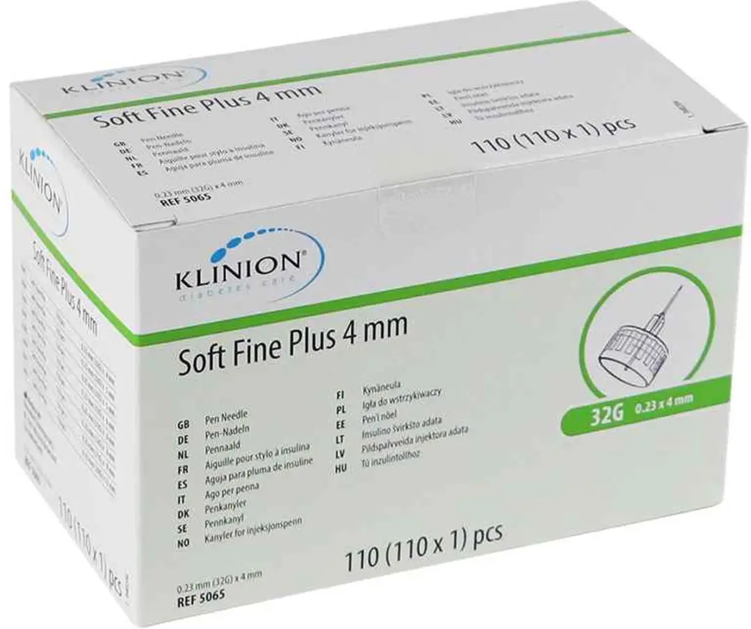 Klinion Diabetes Care Soft Fine Plus Pennaalden 0,23mm x 4mm - 110 Stuks