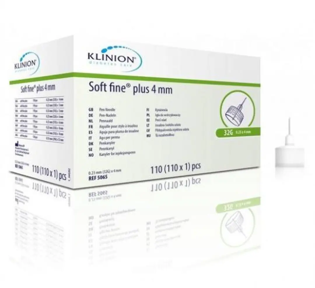 Klinion Diabetes Care Soft Fine Plus Pennaalden 0,23mm x 4mm - 110 Stuks