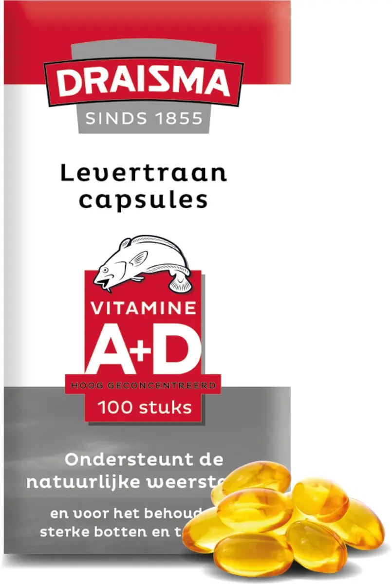 Draisma Vitamine A+D Levertraan 100 Capsules
