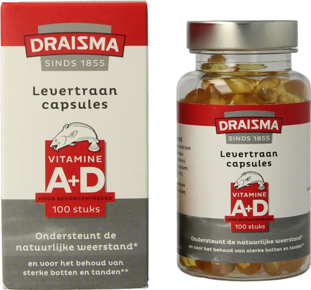 Draisma Vitamine A+D Levertraan 100 Capsules