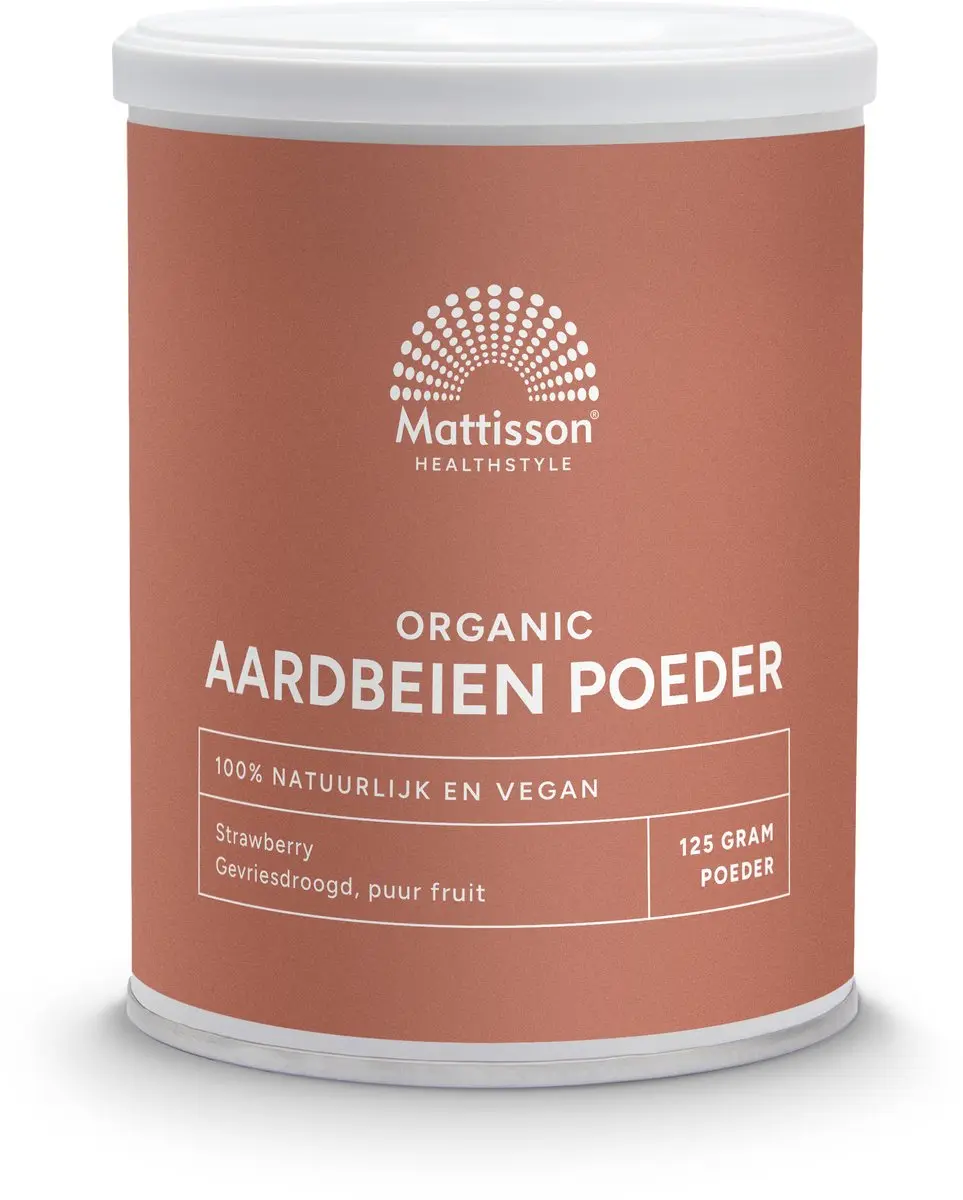 Mattisson Biologisch Aardbeienpoeder Gevriesdroogd 125g