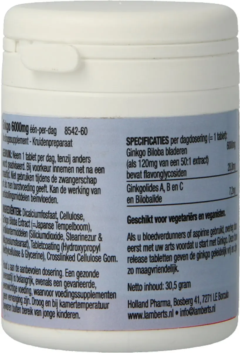Lamberts Ginkgo 6000mg 60 Tabletten