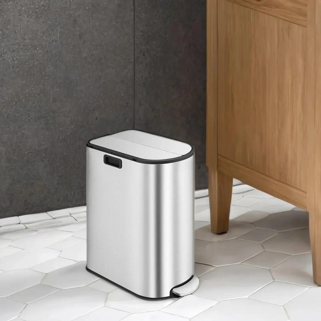 Songmics Afvalscheidingssysteem 50L Metallic Zilver