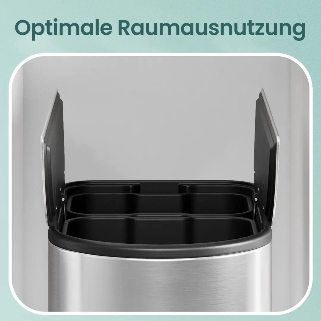 Songmics Afvalscheidingssysteem 50L Metallic Zilver