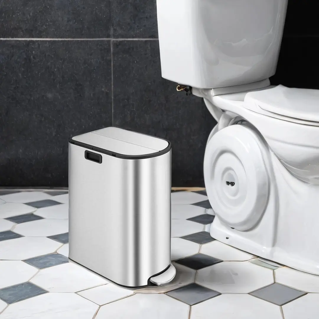 Songmics Afvalscheidingssysteem 50L Metallic Zilver