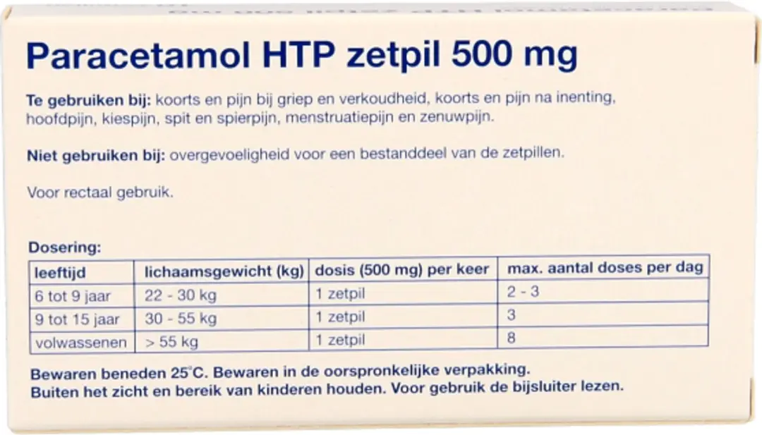 Healthypharm Paracetamol 500mg Zetpillen - 10 Stuks