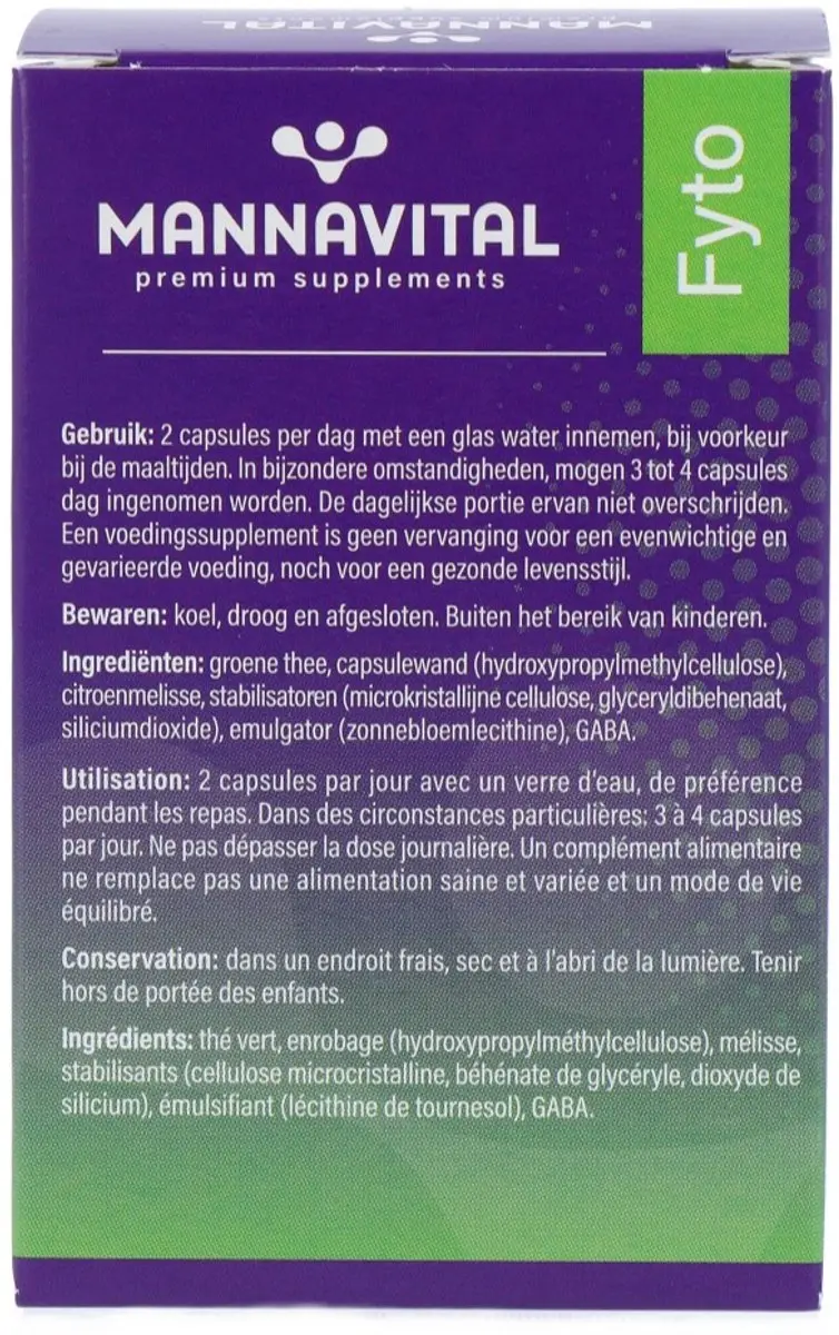 Mannavital Calmiton 60 Vegetarische Capsules