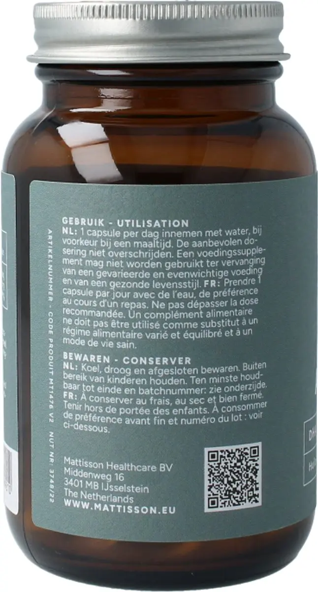 Mattisson Vegan Algenolie Omega 3 DHA 260mg - 60 Capsules