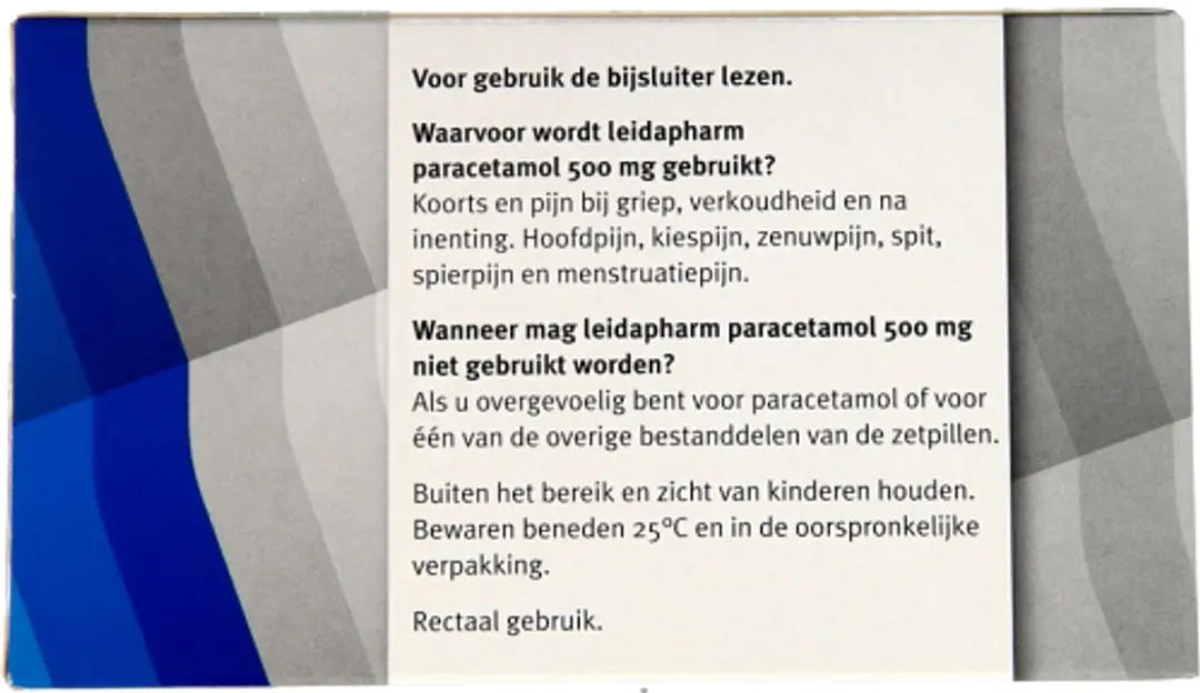 Leidapharm Paracetamol 500mg Zetpillen - 10 Stuks