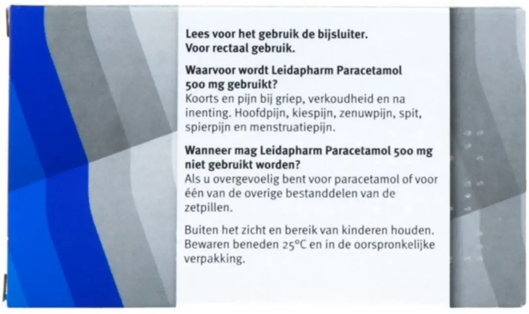 Leidapharm Paracetamol 500mg Zetpillen - 10 Stuks