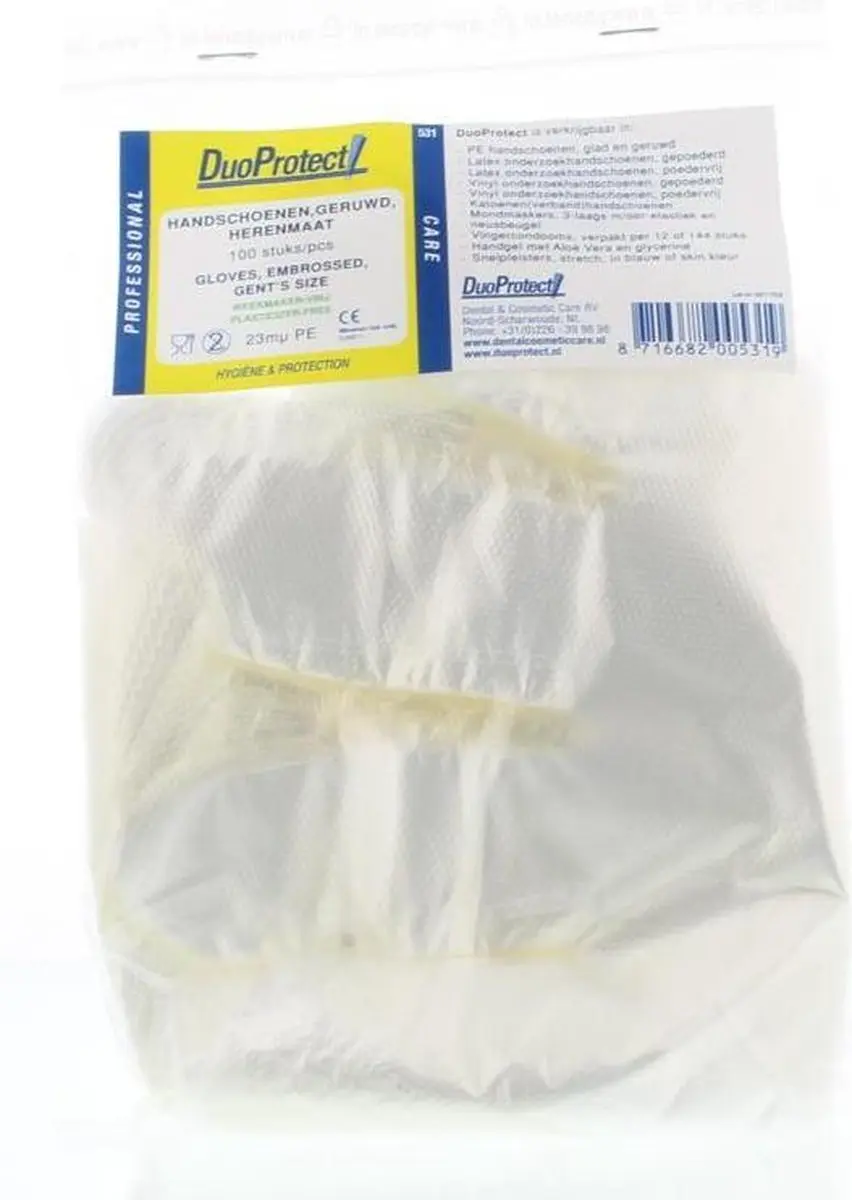 Duoprotect Wegwerphandschoenen Transparant - 100 Stuks