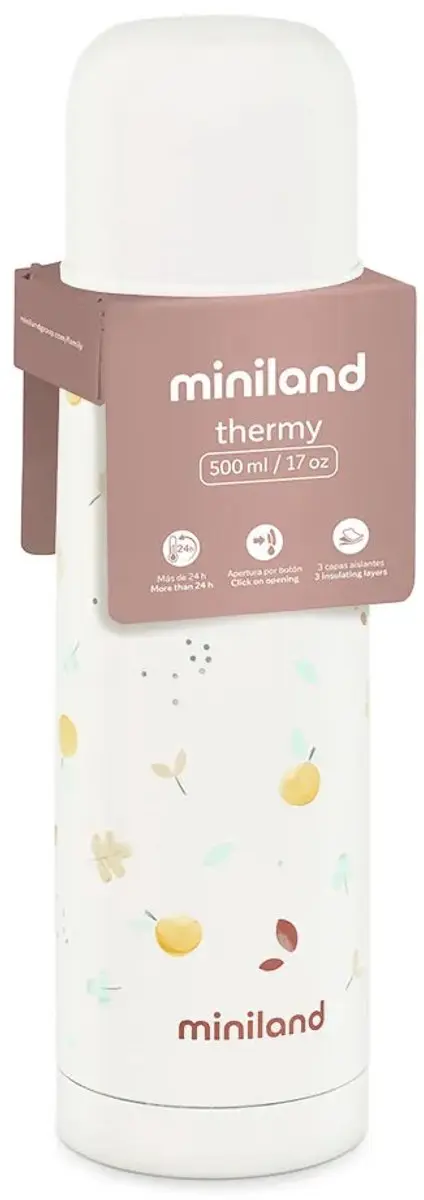 Miniland Valencia Thermoskan 500ml - Crème RVS