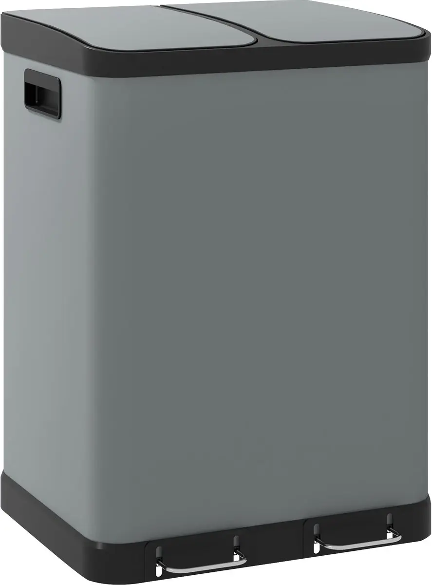 Homcom Metall Müllbak 2 Vakken 60L