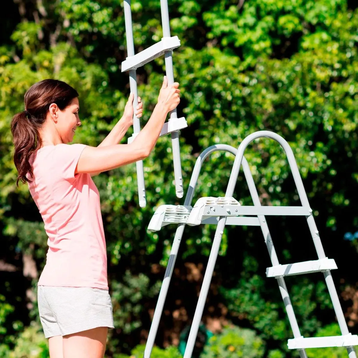 Intex Deluxe Zwembadladder 28075 - 91/107cm