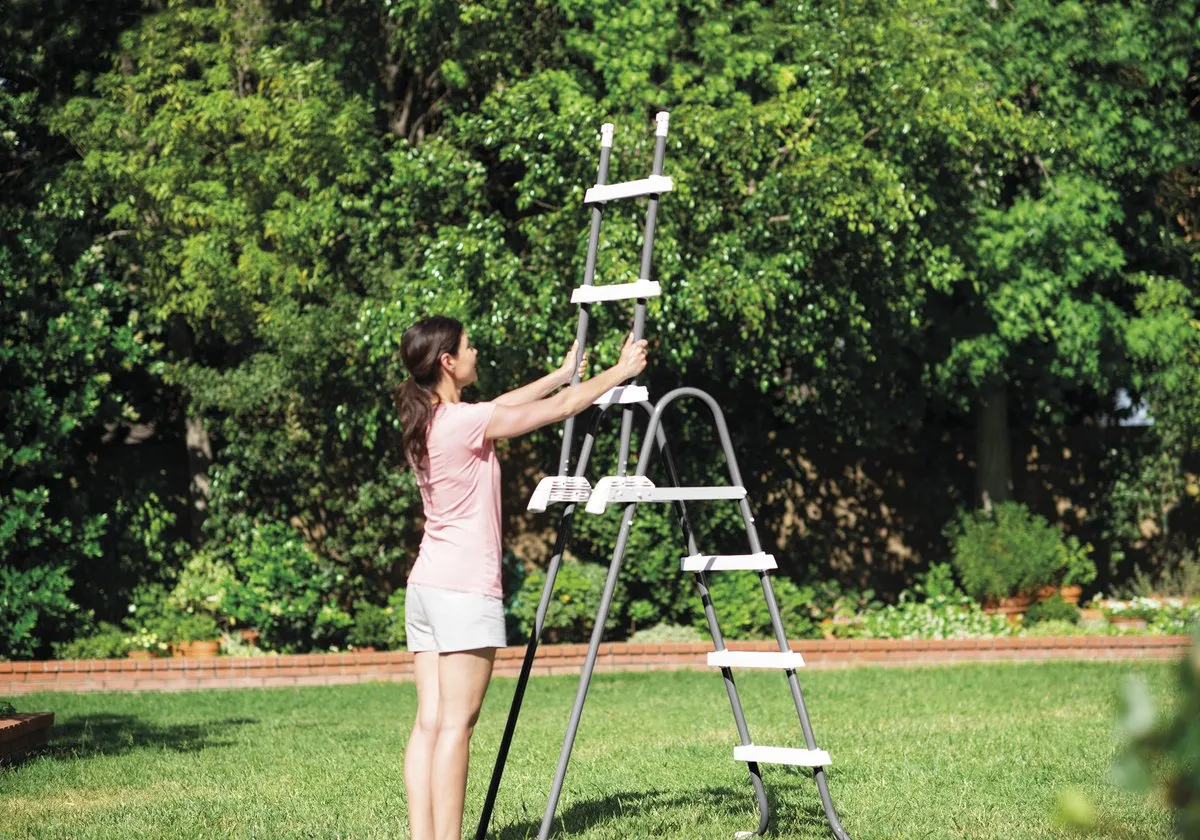 Intex Deluxe Zwembadladder 28075 - 91/107cm