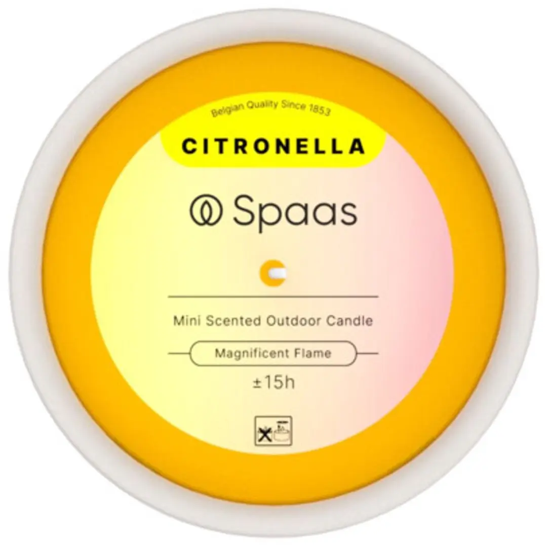 Spaas Mini Citronella Buitenkaars - 15u - Geel