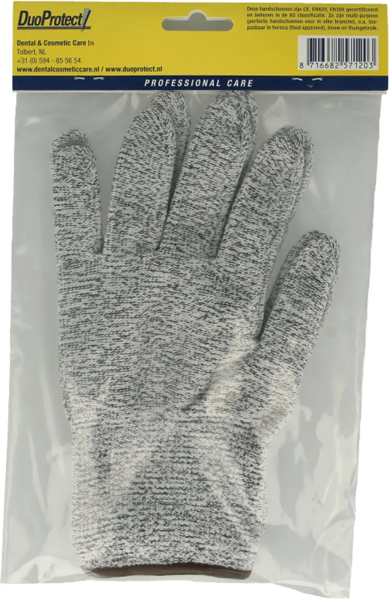 Duoprotect Snijbestendige Handschoen M - 7120 - Grijs