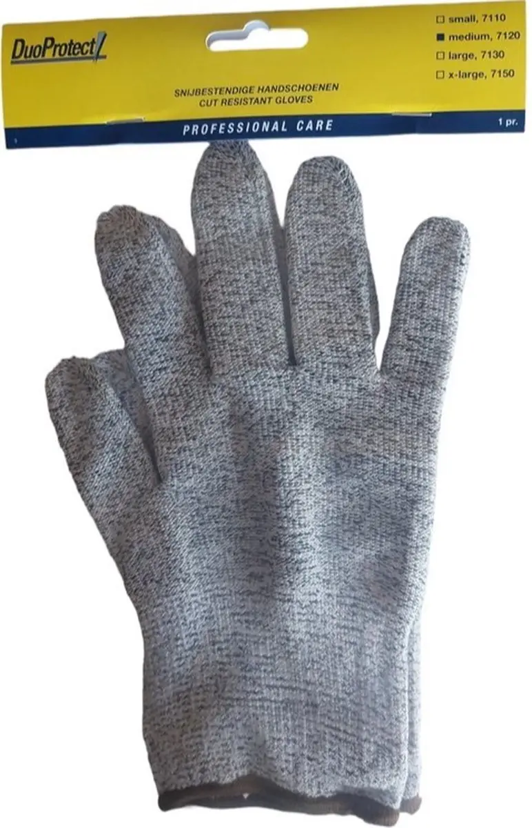 Duoprotect Snijbestendige Handschoen M - 7120 - Grijs