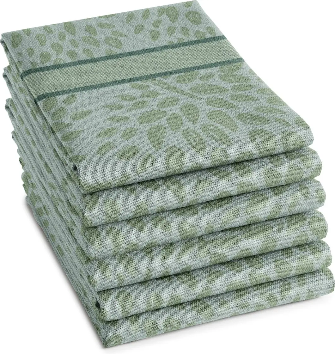 DDDDD Trees Theedoeken - 6 Stuks 60x65cm - Groen
