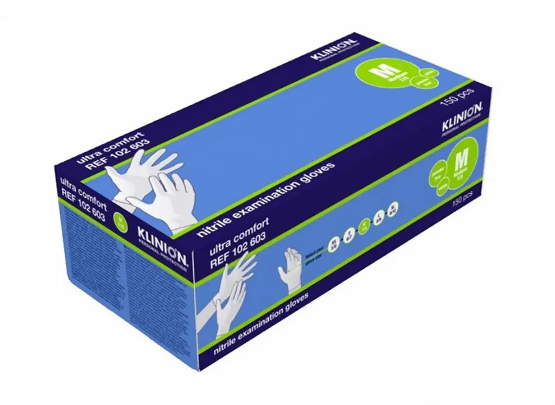 Klinion Nitril Handschoenen M - 150 Stuks Wit