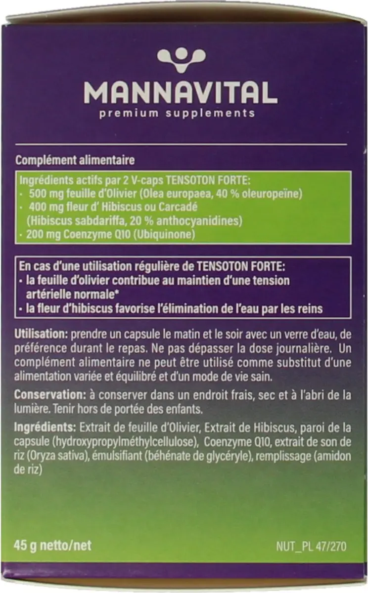 Mannavital Tensoton Forte 60 Vegetarische Capsules