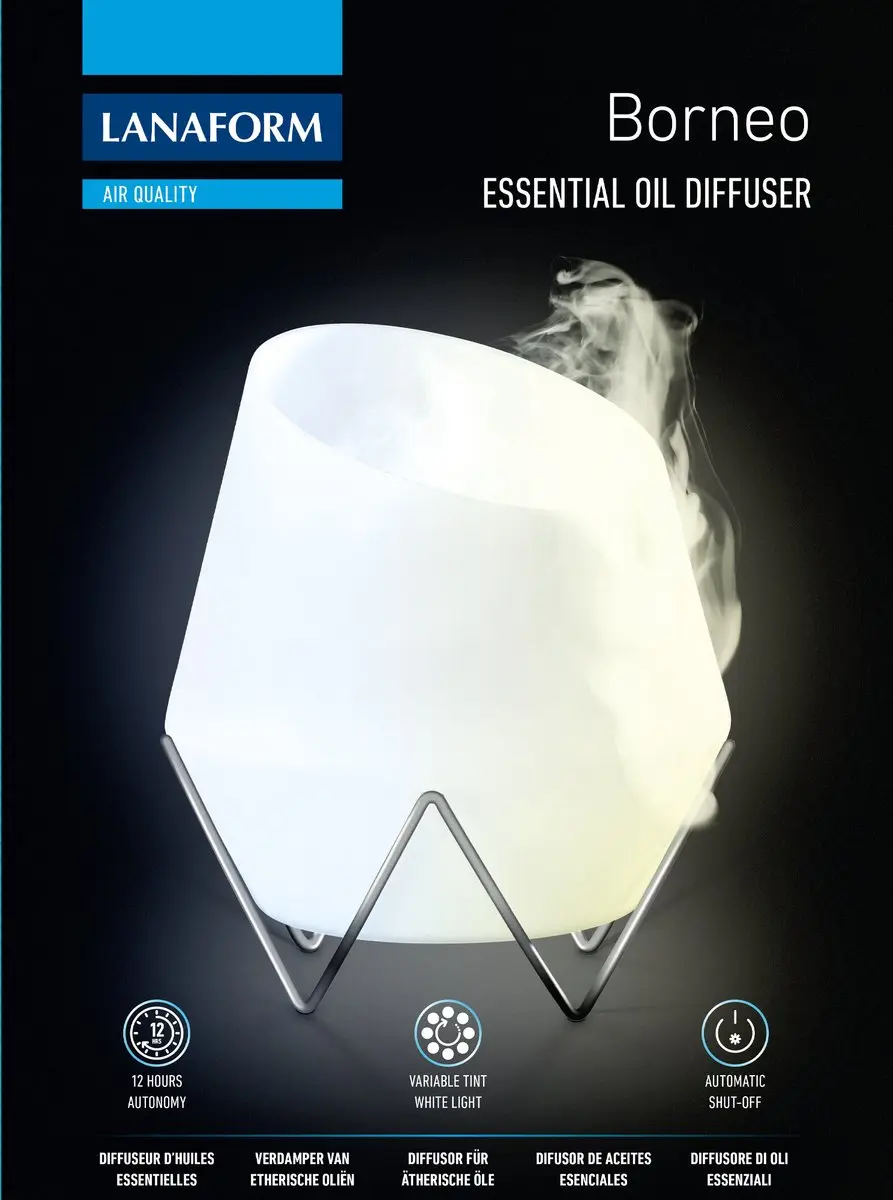 Lanaform Borneo Aroma Diffuser LA120319 - 1.6L - 12 Uur - Veelkleurig