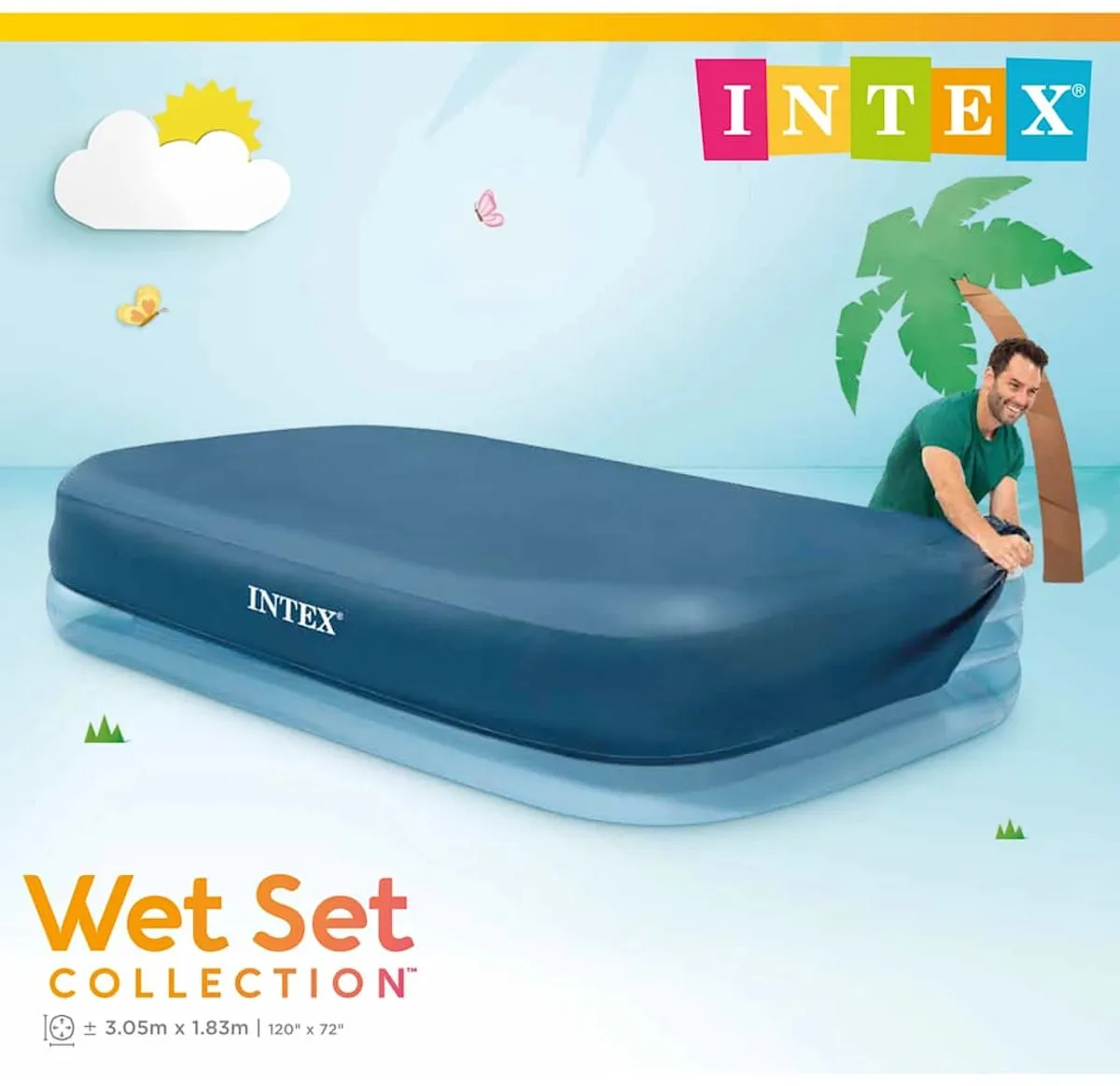 Intex Afdekzeil Rechthoekig 305x183cm - Donkerblauw