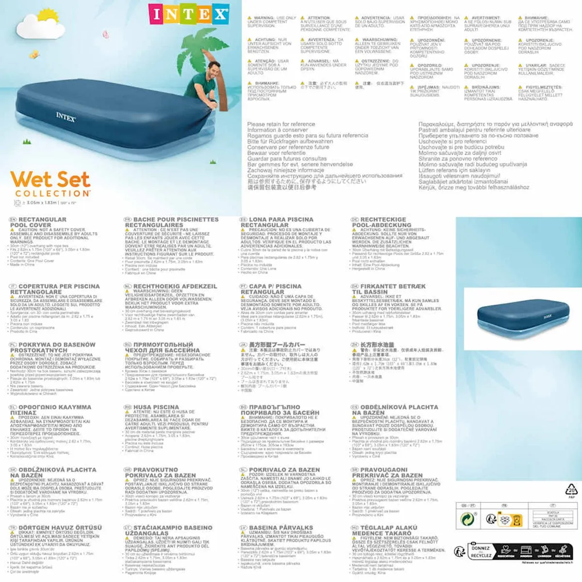 Intex Afdekzeil Rechthoekig 305x183cm - Donkerblauw - afbeelding 6 van 6