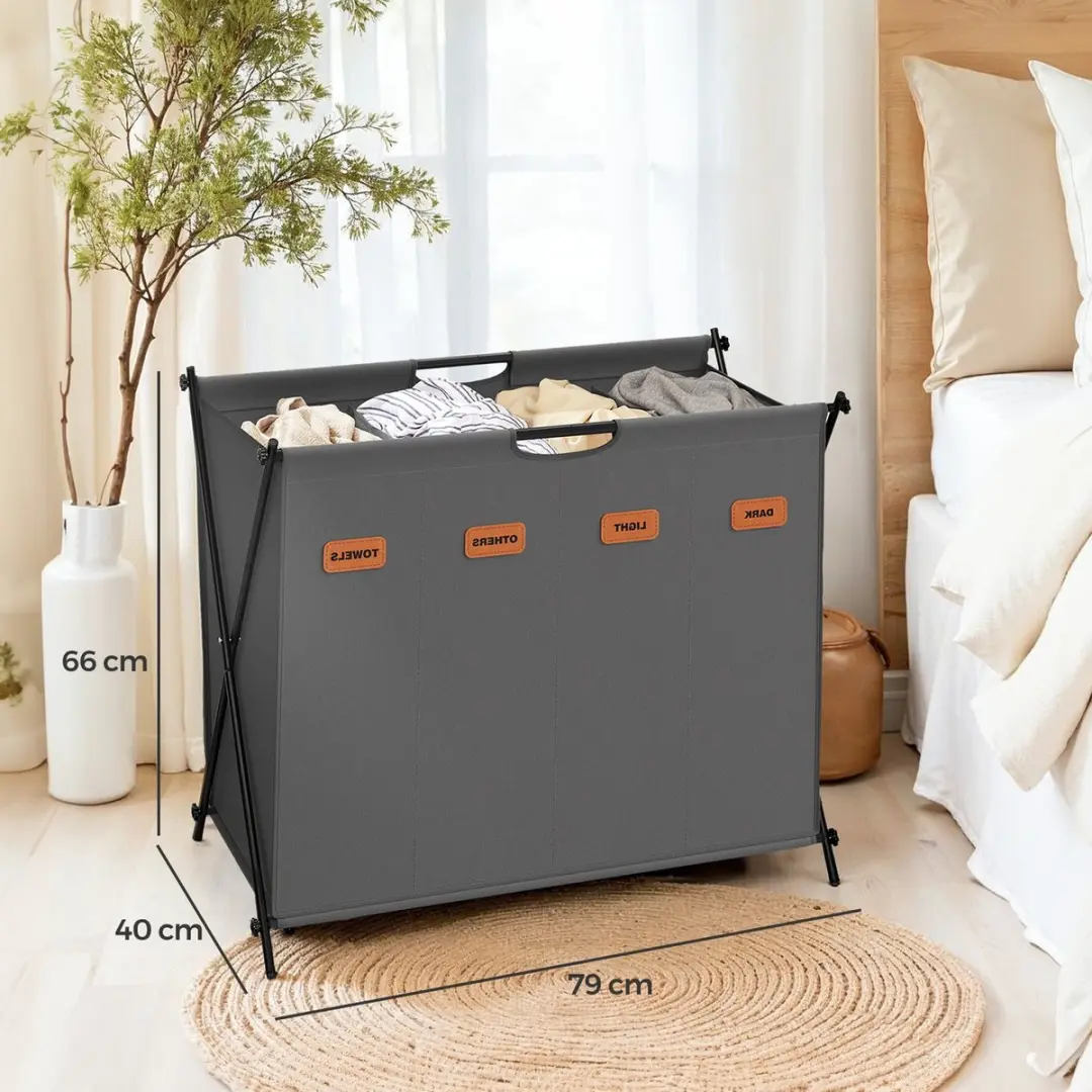 Songmics Opvouwbare Wasmand 155L - Grijs