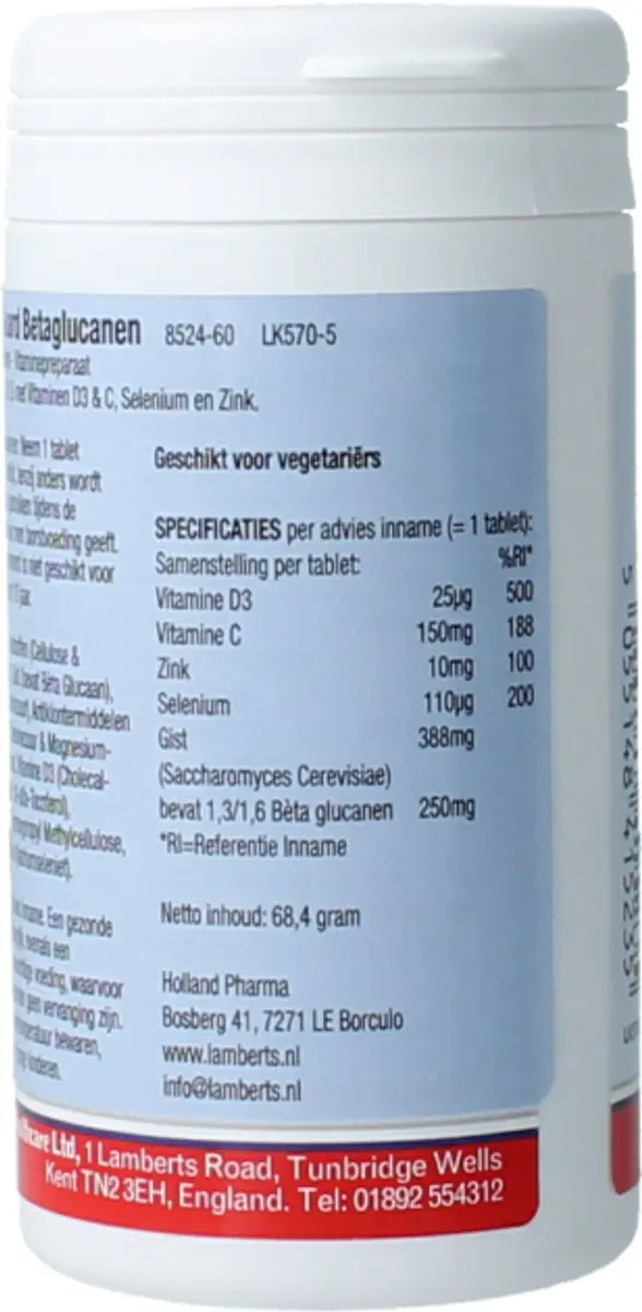 Lamberts Immune Guard Betaglucanen 60 Tabletten