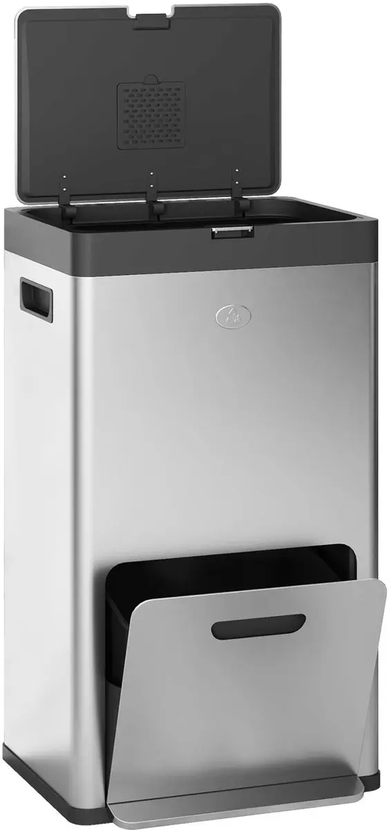Homcom Roestvrijstalen Prullenbak 56L