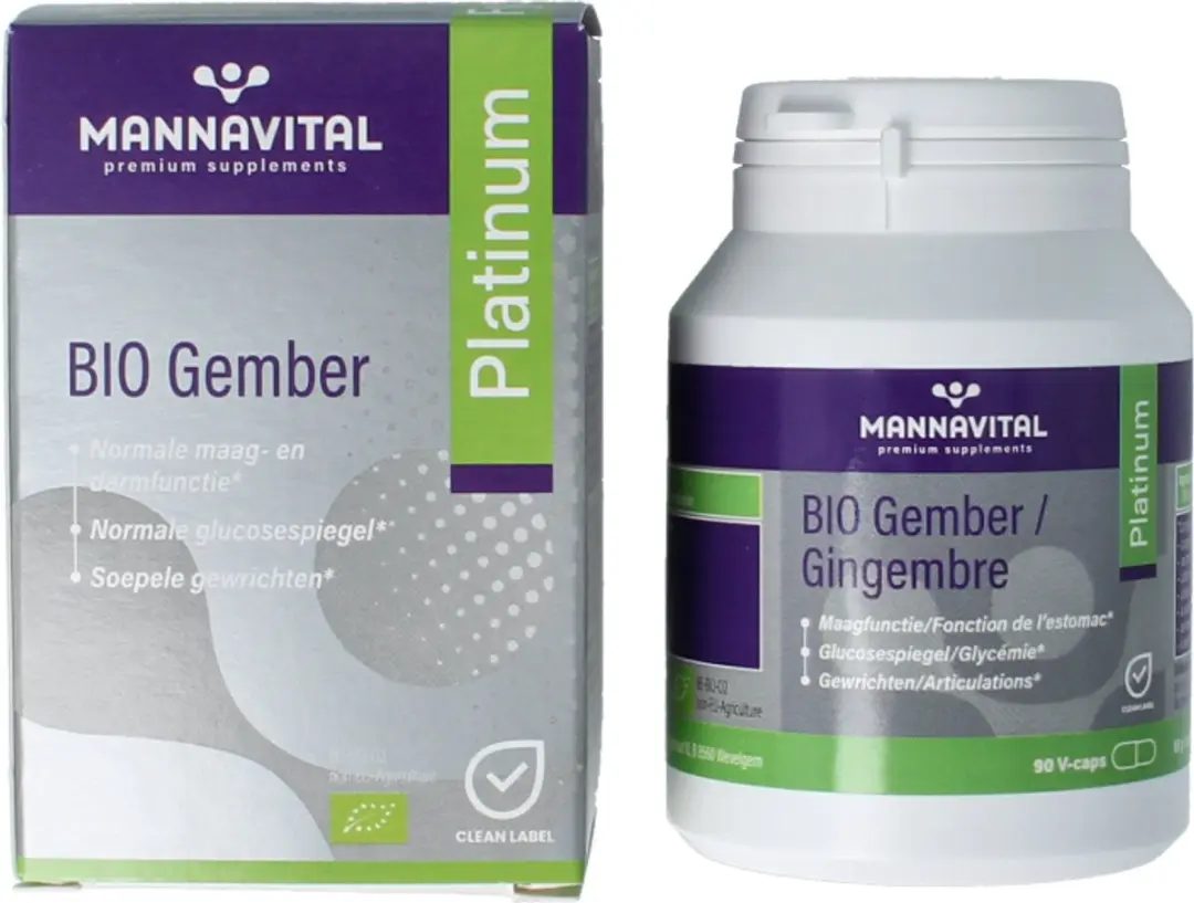 Mannavital Gember Platinum Bio Capsules - 90 Stuks