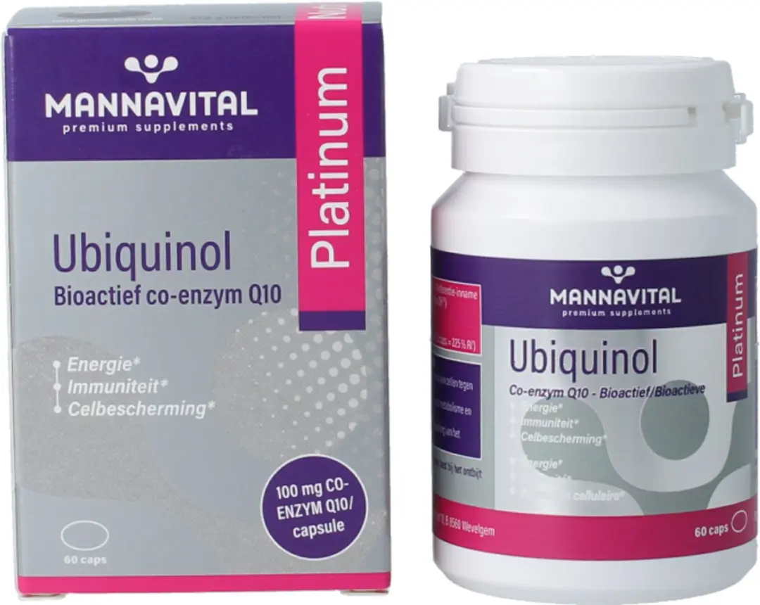 Mannavital Ubiquinol Platinum 60 Capsules - 60mg