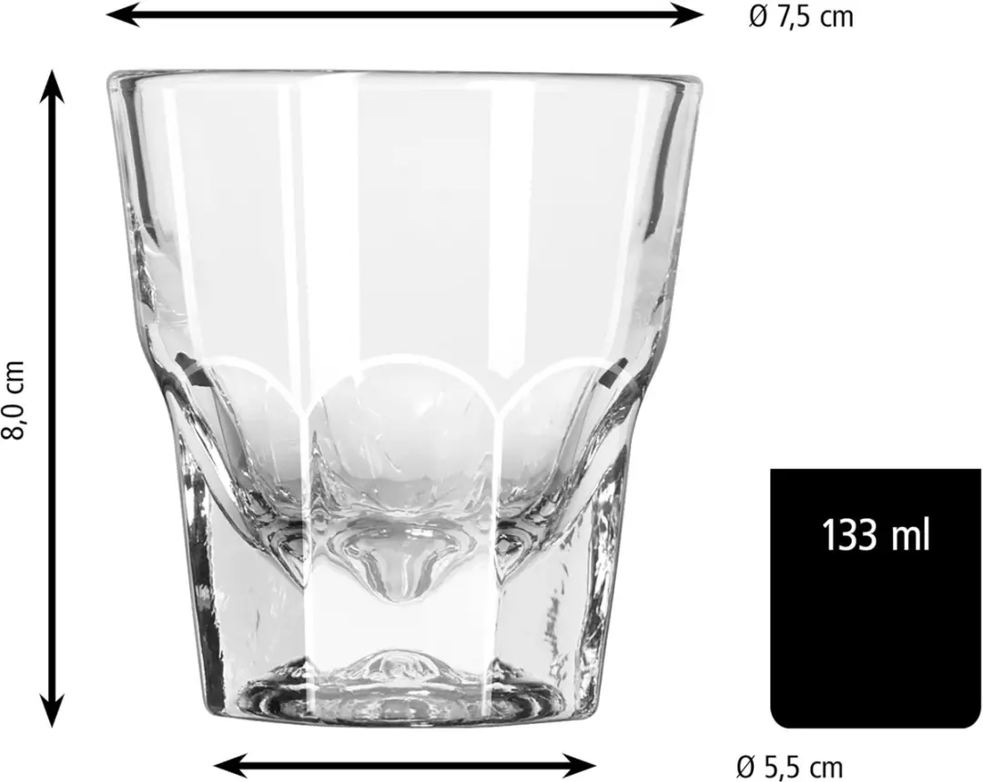 Libbey Whiskeyglazen 70670 - 12 Stuks - 133ml - Transparant