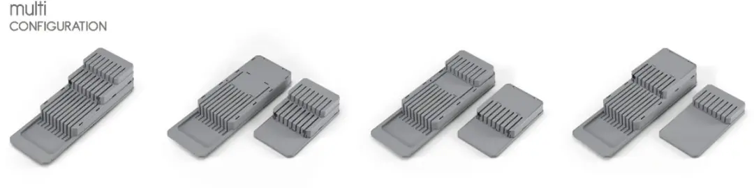 Metaltex Blade-Fit Messenblok 363225 - 15 Messen - Verstelbaar - Grijs