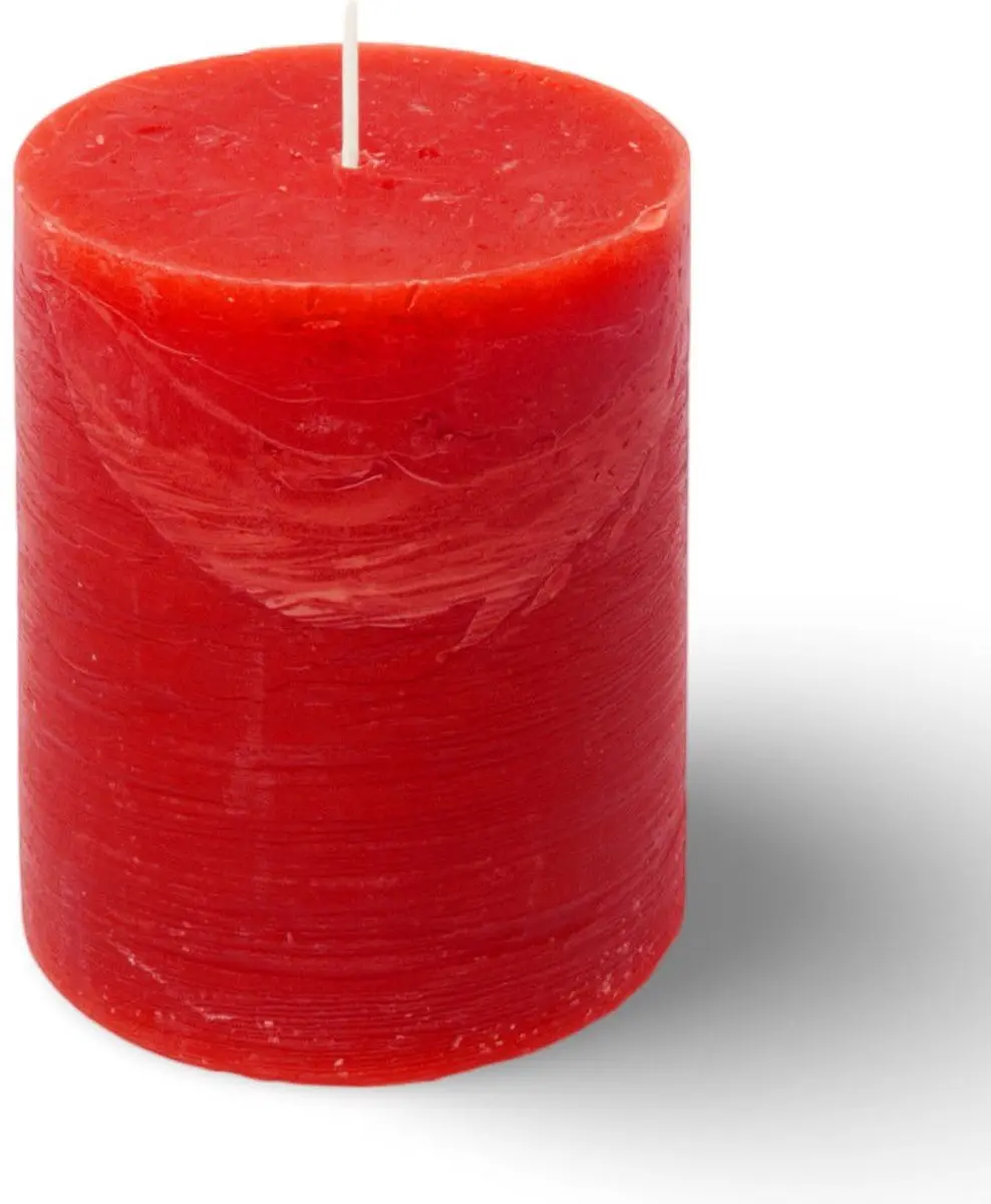 Spaas Rustieke Pillarkaars - 6 Stuks - Rood